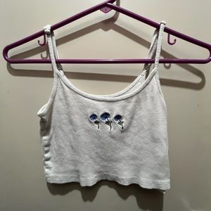 Hollister crop cami, blue flowers